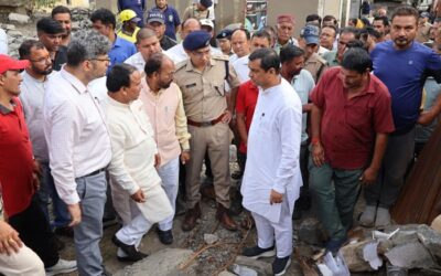 थराली क्षेत्र में आपदा पीड़ितों का हाल जानने पहुंचे सांसद अनिल बलूनी एवं मंत्री डॉ. धन सिंह रावत–